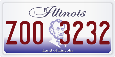 IL license plate Z003232