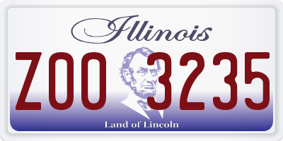 IL license plate Z003235