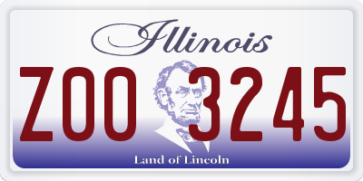 IL license plate Z003245