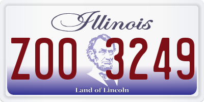 IL license plate Z003249