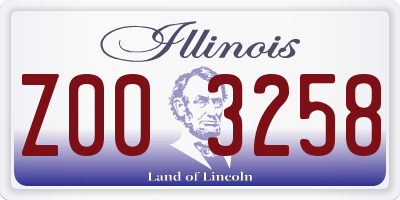IL license plate Z003258