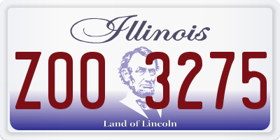 IL license plate Z003275