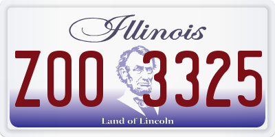 IL license plate Z003325