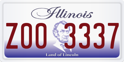 IL license plate Z003337