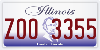 IL license plate Z003355