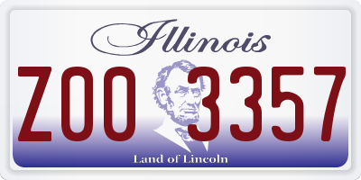IL license plate Z003357