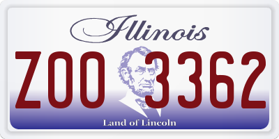 IL license plate Z003362