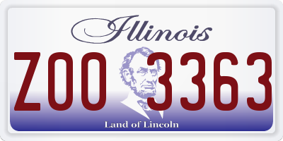 IL license plate Z003363