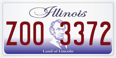 IL license plate Z003372