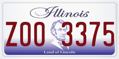 IL license plate Z003375