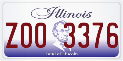 IL license plate Z003376