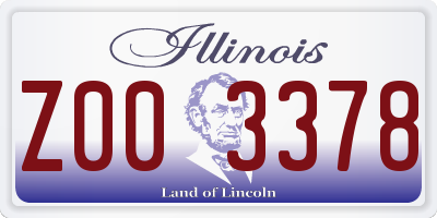 IL license plate Z003378