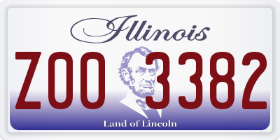 IL license plate Z003382