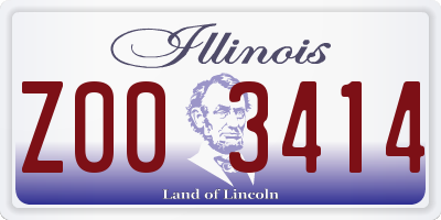 IL license plate Z003414