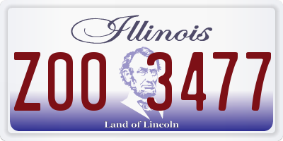 IL license plate Z003477