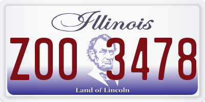 IL license plate Z003478