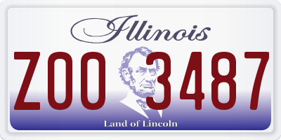 IL license plate Z003487