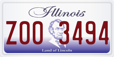 IL license plate Z003494