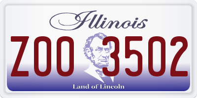 IL license plate Z003502