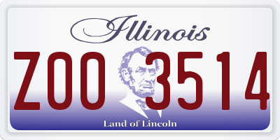IL license plate Z003514