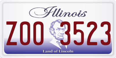 IL license plate Z003523