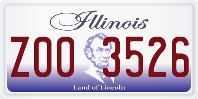IL license plate Z003526