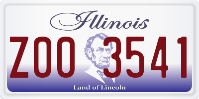 IL license plate Z003541