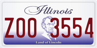 IL license plate Z003554