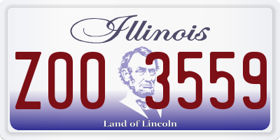 IL license plate Z003559