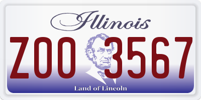 IL license plate Z003567