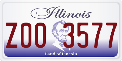 IL license plate Z003577