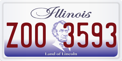 IL license plate Z003593