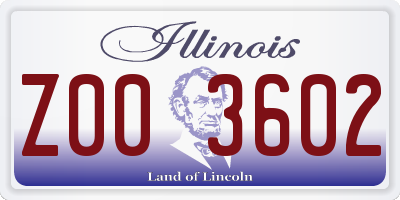 IL license plate Z003602