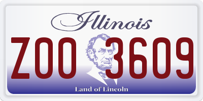 IL license plate Z003609