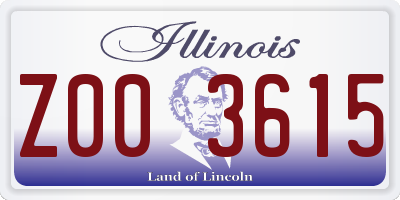 IL license plate Z003615