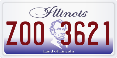IL license plate Z003621