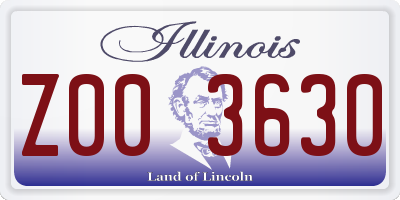 IL license plate Z003630