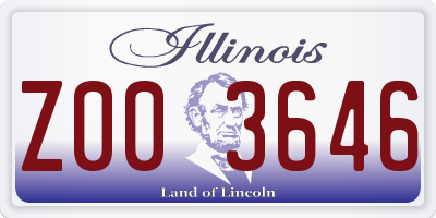 IL license plate Z003646