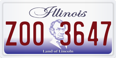 IL license plate Z003647