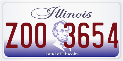 IL license plate Z003654