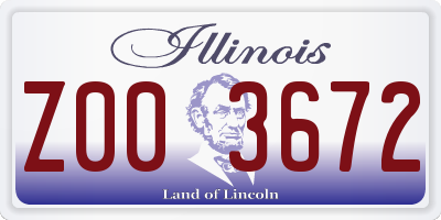 IL license plate Z003672