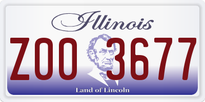 IL license plate Z003677