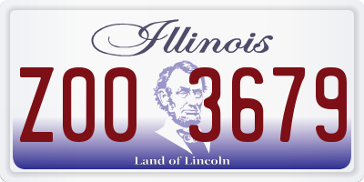 IL license plate Z003679