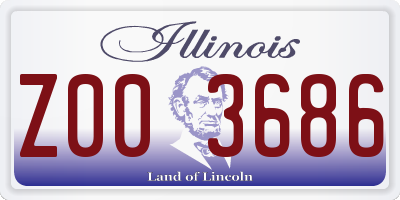 IL license plate Z003686
