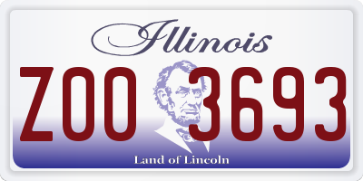 IL license plate Z003693