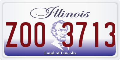 IL license plate Z003713