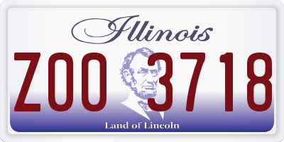 IL license plate Z003718
