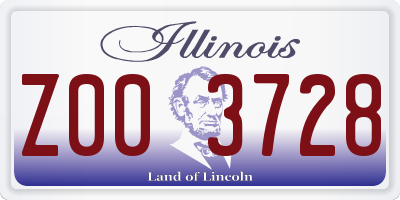 IL license plate Z003728