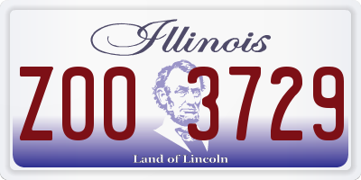 IL license plate Z003729