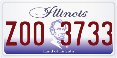 IL license plate Z003733